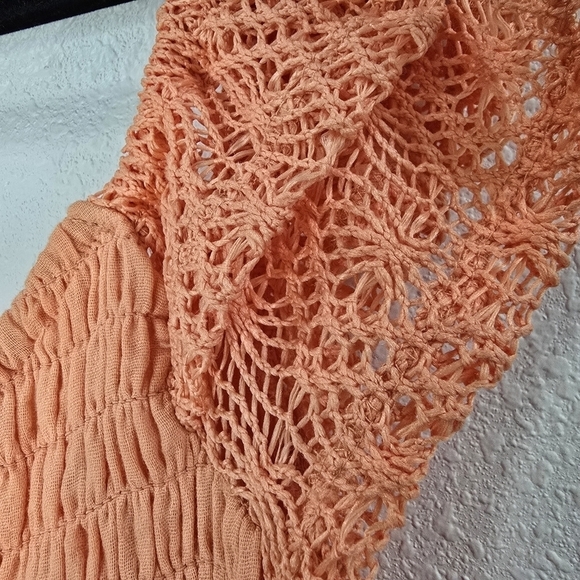 Love & Piece Straight Midi Dress Summer Lace Sleeve Vacation Flup Edge Size XL - Picture 12 of 16